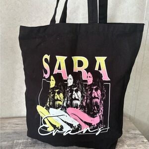 Sara Black Tote with Pink and Yellow Accents